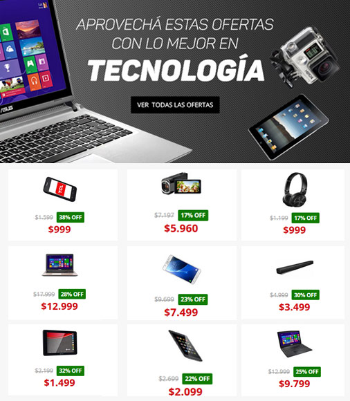 Ofertas de tecnología en Garbarino